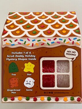 NIB Scrub Daddy Holiday 3-Pack Gingerbread House Mystery Scrubber Set